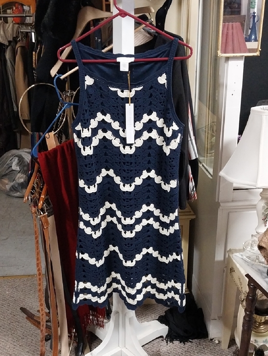 House of Harlow 1960 Dresses & Skirts - House of Harlow 1960 Navy and White Crochet Dress NWT